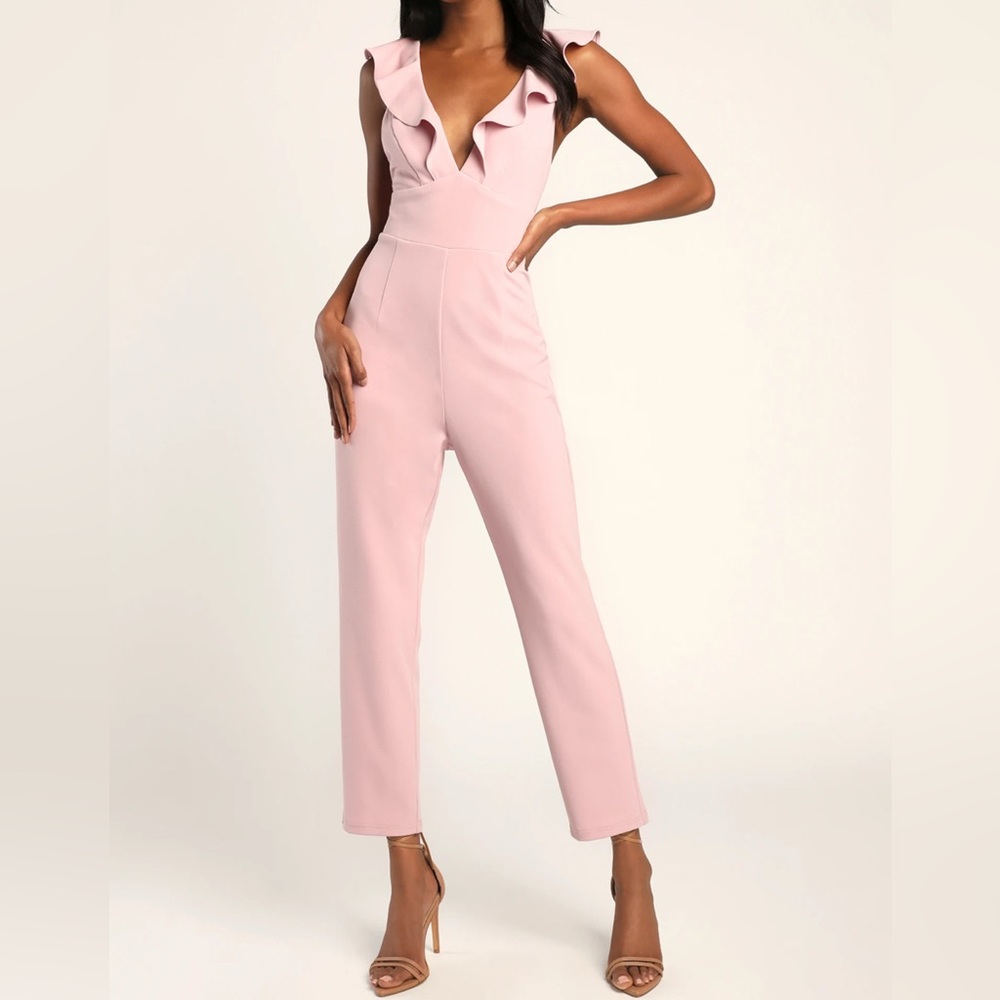 Lulu’s Leilani Mauve Ruffled Jumpsuit